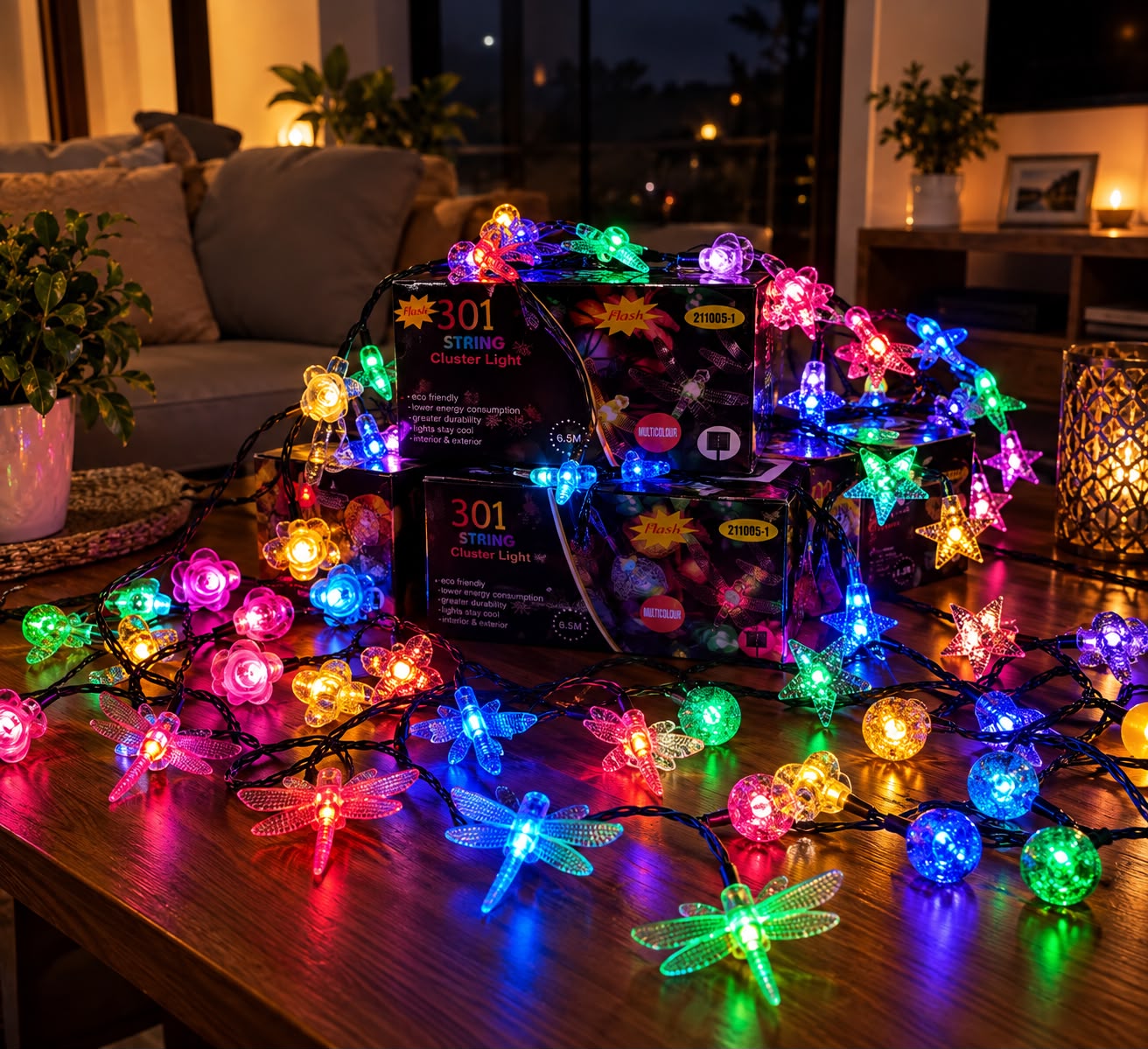 Pack de 12 Luces solares 6.5M Surtidos Multicolor