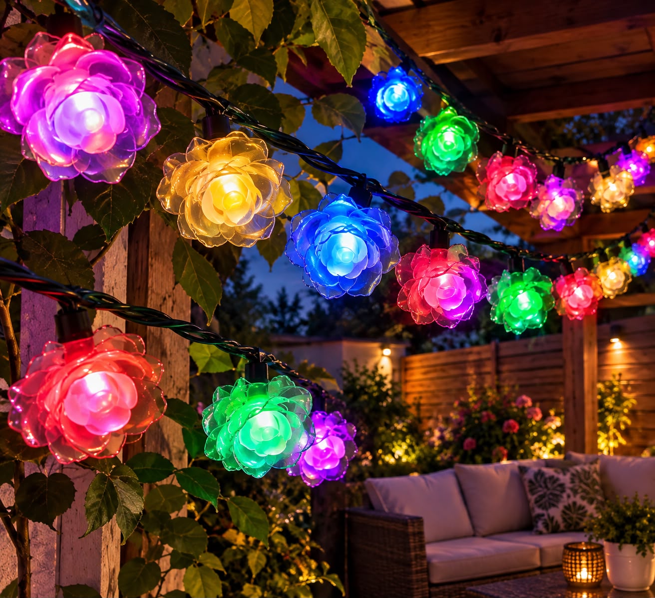 Luces flores 6.5M Multicolor